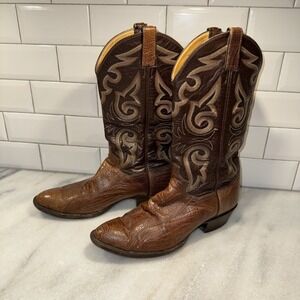 Panhandle Slim Men's 9.5D Brown Leather Cowboy Boots‎ 87266 OLA0003
